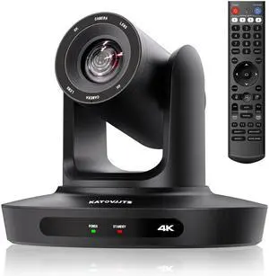 KATOVJJTS PTZ Camera 4K UHD with 20X Optical Zoom,Video Conference Room Camera,Live Streaming for Church Worship,USB HDMI IP POE Work with Vmix,Zoom,OBS,YouTube,Facebook Livestream