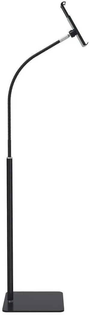 Creatop Tablet Floor Stand with Flexible Gooseneck and Stable Aluminum Base Suitable for 3.5 - 10.6 Smart Phone & Tablet Black