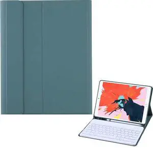 Colorful Backlights Keyboard Case for New iPad 9th/8th/7th Gen 10.2 Inch 2021/2020/2019 Premium PU Leather Slim Folio Stand Cover with Removable Wireless Keyboard
