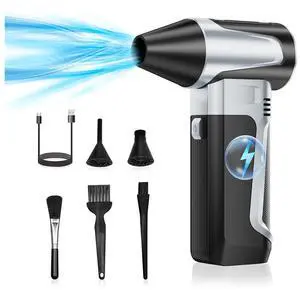 AULMEILA Electric Air Duster 180000RPM, Super Power Cordless Air Blower, Rechargeable Brushless Motor, 3-Speed Adjustable Compressed Air Duster for PC, Keyboard, Car, Home, Outdoor