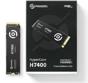 PHIXERO H7400 M.2 SSD 1TB, Industrial-Grade NVMe Solid State Drive, Up to 7450MB/s, PCIe 4.0 Gen4X4 Integrated M.2 2280 SSD for PS5, PC, Gaming Laptop - Professional High-Speed TLC Storage