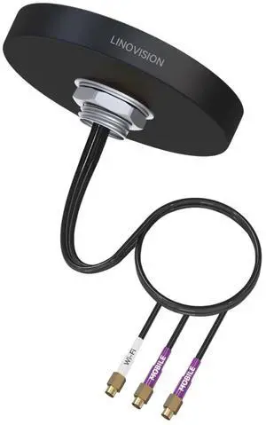 LINOVISION 4G LTE MIMO and WiFi 3-in-1 Combo Antenna, 2X 4G LTE and 1x Dual Band Wi-Fi, Outdoor Roof SMA Antenna for IOT-R32, Inhand IR302, Teltonika RUT241/RUT240