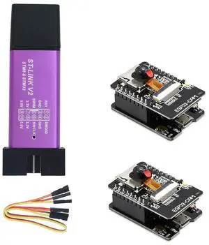 Aideepen ST Link V2 Programming Unit Mini Emulator Downloader M89 New (Random Color)+2 PCS ESP32-CAM W-BT Board