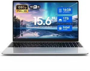 Gezoon 15.6 Inch Laptop, Win 11 Laptop Computer with 16GB RAM 1TB SSD, Celeron N100 Quad-Core(Up to 3.4GHz), FHD IPS 1920x1080, HDMI, Type-C, USB 3.0, WiFi 6, BT 5.2, TF Card Reader, 6500mAh