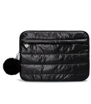 Le Duo Chic 16 Inch Cloud Puffer Laptop Sleeve in Midnight Black