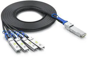 10Gtek 100G QSFP28 to 4X 25G SFP28 Breakout DAC Passive Direct Attach Copper Twinax Cable for Cisco QSFP-4SFP25G-CU1M, 1-Meter(3.3ft)