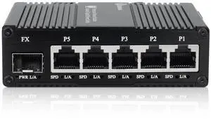 ENIANHUA 6 Port Unmanaged Ethernet Network Switch with 5* 10/100/1000 Base-T Ports, 1*1000Base-X SFP Port, 14Gbps Switching Capacity, Plug and Play, Din Rail Mount or Wall Mounts, Support 110~220V AC