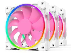 ID-COOLING ZF-12025-PINK Trio 120mm Case Fan 3 Pack Pink Fan MB Sync(5V 3pin) PWM Fans for Radiator/CPU Cooler/Computer Case