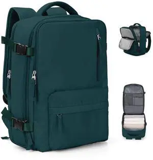 VGCUB Large Travel Backpack Bag for Women Men,Carry on Backpack,17 Inch Laptop Business Work Waterproof Backpack with Laptop Compartment,Person Item Flight Approved,Mochila de Viaje,Peacock Blue