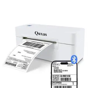 Quxas Bluetooth Thermal 4x6 Label Printer - Inkless, Portable, Compatible with Android, iPhone, Windows - Multi-Platform Compatible - for Ebay, Amazon & More(JK-402A)