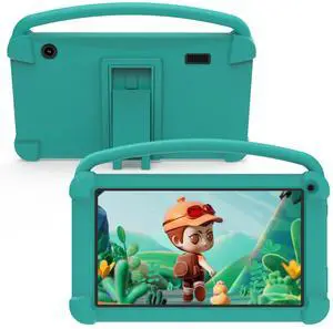 7 Inch Kids Tablet, Quad Core Android Toddler Tablets, Children Tablet with 32GB Storage 4GB RAM WiFi BT Shockproof Case Dual Camera Educationl Games Parental Control, Kids Software Pre-Installed.