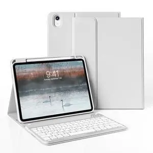 GKABXY Keyboard Case for iPad (A16) 11th Gen 11 inch 2025 & iPad 10th Gen 10.9 inch 2022,7-Color Backlit Wireless Bluetooth Keyboard,Soft TPU Back Shell with Pencil Holder, Auto Sleep/Wake (Gray)