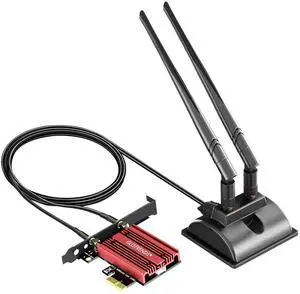 GLOTRENDS WiFi 7 PCIe Card with 2-Meter Extension Antenna for Desktop PC, Intel BE200NGW, Only Compatible with Windows 11 24H2 or Above Version (Not Support AMD Motherboard)