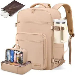 LOVEVOOK Travel Backpack For Women,40L Carry On Backpack Flight Approved,TSA Personal Item Travel Bag Fits 17 Inch Laptop,Business Weekender Overnight Daypack with Toiletry Bag and Cubes