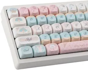 TYRIXKI PBT Keycaps 147 Keys MOA Profile Cute Keycaps Dye-Sublimation Rococo Art Keycap Custom Keycap Set for Cherry Gateron MX Swithes Mechanical Keyboards