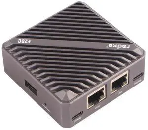 Radxa E20C Mini PC, RK3528A 4-Core CPU, Dual Gigabit Ethernet, CNC Aluminum Case, 4K Support (Radxa E20C 2GB 16GB Chocolate Black)