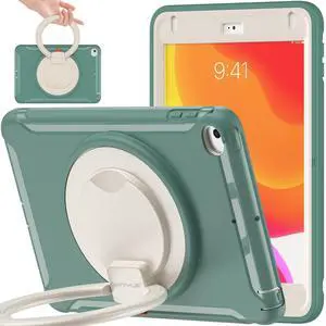 BATYUE iPad mini 5 Case & iPad mini 4 Case;for iPad mini 5 (2019) & iPad mini 4 (2015);Protective Rugged Case with Pencil Holder, 360° Swivel Stand;for Kids, Boys, Girls - EmeraldGreen