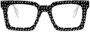 Zeelool Sqaure Blue Light Blocking Glasses, Acetate Glasses Frame for Men Eyeglasses with Clear Lenses Anti Eyestrain & UV from Computer/TV/Phone ZJGA236887-03B