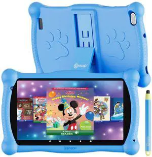 Contixo Kids Tablet V10, 7-inch HD, Ages 3-7, Toddler Tablet with Camera, Parental Control - 32GB, WiFi, Includes 50+ Disney Storybooks & Stickers (Value $200), Kid-Proof Case & Stylus, Blue