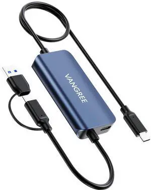 VANGREE USB C Video Capture Card 1080P HD 60FPS, Type C to USB-A/C Input, USB 3.0,100W PD with Low Latency for Streaming, Game Recording, Compatible with Nintendo Switch, iPad, Meta Quest, iPhone 16