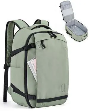 BAGSMART Blast Travel Backpack, 15.6 Inch Carry On Backpack Flight Approved, TSA Approved Personal Item Travel Bag, Water Resistant Weekender Bag Luggage Daypack, Pistachio