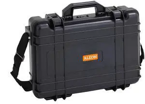 17-Inch Laptop Hard Shell Protective Case  Durable ABS Equipment Enclosure with High Impact Resistance, Tight Seal for Dust and Water Resistance, Black Box with Shoulder Strap, Foam Insert Included.