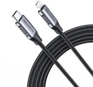LENTION USB C to Lightning iPhone Cable MFi Certified Type C Fast Charging Cord 6.6ft, Nylon Braided Charger Cable Compatible iPhone 13/12/11/Mini/Pro/Max/X/XS/XR/8/SE,iPad Air/Pro/Mini (Space Gray)