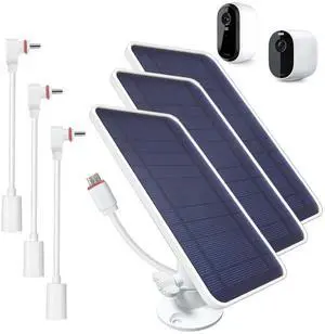 DIANMU Solar Panel for Arlo Essential 2K / 2K XL (2nd Gen), Arlo Essential/XL Spotlight Camera, with 13FT Weatherproof Cable & Aluminum Alloy Mount (3 Pack)