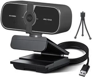 YOUPECK 2K Webcam with Microphone, 2K QHD, 2 Noise-Reduction Mics, TOF Autofocus Streaming Webcam with Privacy Cover, Plug&Play USB Webcam for Calls/Conference, Zoom/Skype/YouTube, Laptop/Desktop