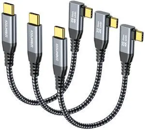 ZeroneTeck USB C to USB C Cable (1FT 3 Pack), 4K USB C Monitor Cable Right Angle, UHD USB Type C Video Output, 20Gbps 100W Fast Charging, for MacBook, Dell, LG, HP, KYY,ARZOPA, ForHelp, Black ZeroneTeck USB C to USB C Cable (1FT 3 Pack), 4K USB C Monitor Cable Right Angle, UHD USB Type C Video Output, 20Gbps 100W Fast Charging, for MacBook, Dell, LG, HP, KYY,ARZOPA, ForHelp, Black