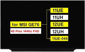 POBRIDA New Screen Replacement B173HAN04.9 for MSI GE76 Raider 11UE 11UH 12UE 12UH 11UE-046 17.3 Inches Laptop FHD 1920 * 1080 40 Pins 144Hz Non-Touch LCD Display Panel POBRIDA New Screen Replacement B173HAN04.9 for MSI GE76 Raider 11UE 11UH 12UE 12UH 11UE-046 17.3 Inches Laptop FHD 1920 * 1080 40 Pins 144Hz Non-Touch LCD Display Panel