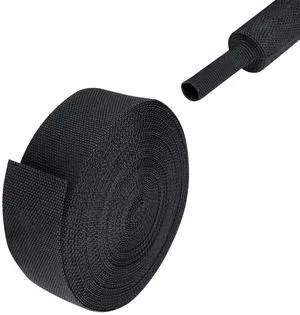 FOURUB 2 to 1 Heat Shrink Woven Tubing Abrasion Resistant Braided Sleeving Shrinkable Fabric Loom Protector for Auto Amp Harness Sheath Cable(1" ID-216inch) FOURUB 2 to 1 Heat Shrink Woven Tubing Abrasion Resistant Braided Sleeving Shrinkable Fabric Loom Protector for Auto Amp Harness Sheath Cable(1" ID-216inch)
