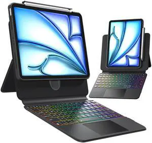 Uminy Keyboard Case for iPad Air 11" (M3 2025/M2 2024), Air 5th/4th 10.9" & Pro 11" (4th-1st)- Height Adjustable, Multi-Touch Trackpad, 360 Rotatable, Magnetic Detachable,7-Color Backlit, Black Uminy Keyboard Case for iPad Air 11" (M3 2025/M2 2024), Air 5th/4th 10.9" & Pro 11" (4th-1st)- Height Adjustable, Multi-Touch Trackpad, 360 Rotatable, Magnetic Detachable,7-Color Backlit, Black