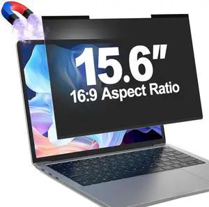 Verponity Magnetic Laptop Privacy Screen Filter 15.6 Inch for 16:9 Computer Monitor, Removable Anti Blue Light Privacy Shield, Anti-Glare Protector Compatible with Dell Hp Asus Lenovo Verponity Magnetic Laptop Privacy Screen Filter 15.6 Inch for 16:9 Computer Monitor, Removable Anti Blue Light Privacy Shield, Anti-Glare Protector Compatible with Dell Hp Asus Lenovo