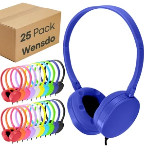 Wensdo Kids Headphone Bulk 25 Pack Multi Color for Classroom School, Wholesale Durable Earphones Class Set for Students Teens Children and Adult (HY104,25 Mixed) Wensdo Kids Headphone Bulk 25 Pack Multi Color for Classroom School, Wholesale Durable Earphones Class Set for Students Teens Children and Adult (HY104,25 Mixed)