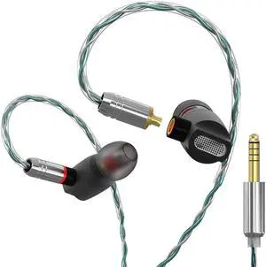 GUAEIMO G4M4A2G HiFi IEMs, Wired in-Ear Monitors with Detachable MMCX Cable, Professional Audiophile Earbuds, Aluminum Shell & 4-Strand Silver-Plated Cable, 4.4mm No Mic Matte Black GUAEIMO G4M4A2G HiFi IEMs, Wired in-Ear Monitors with Detachable MMCX Cable, Professional Audiophile Earbuds, Aluminum Shell & 4-Strand Silver-Plated Cable, 4.4mm No Mic Matte Black