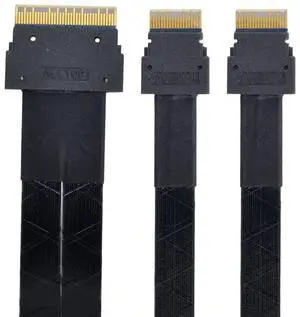 NFHK PCI-E Ultraport Slimline SAS Slim 4.0 SFF-8654 8i 74pin to Dual SFF-8654 4i 38Pin Cable 40cm PCI-Express NFHK PCI-E Ultraport Slimline SAS Slim 4.0 SFF-8654 8i 74pin to Dual SFF-8654 4i 38Pin Cable 40cm PCI-Express