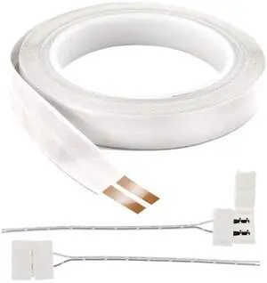 FRANKEVER 25ft 24-Gauge Hidden Super Flat Audio Cable with 2 Converters,Suitable for Audio Wire, LED Lighting Connection and Other Low Voltage Appliance Connection FRANKEVER 25ft 24-Gauge Hidden Super Flat Audio Cable with 2 Converters,Suitable for Audio Wire, LED Lighting Connection and Other Low Voltage Appliance Connection
