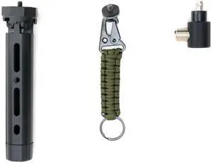 GRA-ULTmini Tripod Kit with GRA-AD35DBNCB BNC Female to SO-239 Adapter and Paracord Keychain for Ham Radio Antenna, Black GRA-ULTmini Tripod Kit with GRA-AD35DBNCB BNC Female to SO-239 Adapter and Paracord Keychain for Ham Radio Antenna, Black