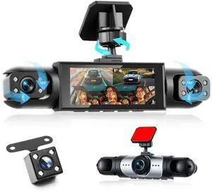 Orderich 4 Channel 360 Dash Camera Front and Rear Inside Left Right, 3.16 Inch Dash Cam for Cars, Built-in Night Vision, Sensitive Motion Detection 24/7 Recording Parking Mode Monitor Reversing Help Orderich 4 Channel 360 Dash Camera Front and Rear Inside Left Right, 3.16 Inch Dash Cam for Cars, Built-in Night Vision, Sensitive Motion Detection 24/7 Recording Parking Mode Monitor Reversing Help