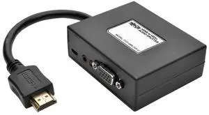 Tripp Lite 2-Port HDMI to VGA Splitter (M/2F), Audio/Video Adapter, HDMI to HD15, 1080p (P131-06N-2VA-U) Tripp Lite 2-Port HDMI to VGA Splitter (M/2F), Audio/Video Adapter, HDMI to HD15, 1080p (P131-06N-2VA-U)