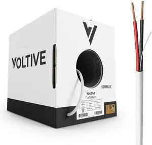 Voltive 16/2 Speaker Wire, Riser CL3R, White, 250ft - 16AWG, 2 Conductors, Stranded Oxygen-Free Copper, UL Listed - V-1271-6 Voltive 16/2 Speaker Wire, Riser CL3R, White, 250ft - 16AWG, 2 Conductors, Stranded Oxygen-Free Copper, UL Listed - V-1271-6