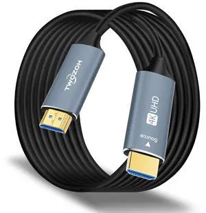 Twozoh Fiber Optic HDMI Cable 50FT, 4K Fiber HDMI to HDMI Cable 4K/60Hz (4:4:4 HDR10 HDCP2.2) 1440p 144Hz 18Gbps High Speed UHD Fiber HDMI Cord(15M) Twozoh Fiber Optic HDMI Cable 50FT, 4K Fiber HDMI to HDMI Cable 4K/60Hz (4:4:4 HDR10 HDCP2.2) 1440p 144Hz 18Gbps High Speed UHD Fiber HDMI Cord(15M)
