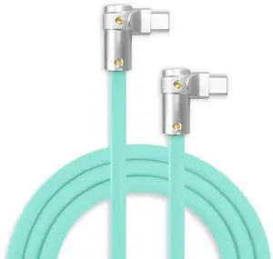 chubbycable FlexElbow 90 Degree 240W Fast Charging Cable Right Angle USB C Cable Silicone Charging Cord Compatible with iPhone 17-15 Series iPad, Light Blue, Double Elbow Type C to Type C, 4.9FT chubbycable FlexElbow 90 Degree 240W Fast Charging Cable Right Angle USB C Cable Silicone Charging Cord Compatible with iPhone 17-15 Series iPad, Light Blue, Double Elbow Type C to Type C, 4.9FT
