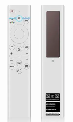 BN5901391A Frame TV Solar Remote Replacement Compatible with Samsung 20202023 Neo QLED S90D S95D Smart 4K Ultra HD TVs with Bluetooth Voice Rechargeable Cell 4 Shortcut Buttons White