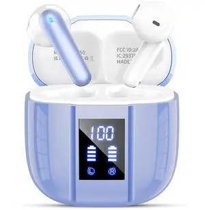 Qecnato Wireless Earbuds, Bluetooth 5.4 Headphones, 48H, Stereo Ear Buds, LED Display Earphones with Mic, IP7 Waterproof in Earbud, Comfort Fit, Purple Qecnato Wireless Earbuds, Bluetooth 5.4 Headphones, 48H, Stereo Ear Buds, LED Display Earphones with Mic, IP7 Waterproof in Earbud, Comfort Fit, Purple