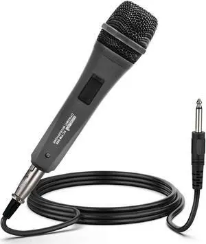 5 CORE Premium Vocal Dynamic Cardioid Handheld Microphone Neodymium Magnet Unidirectional Mic;  16ft Detachable XLR Deluxe Cable to ¼ Audio Jack;  On/Off Switch for Karaoke Singing PM 608
