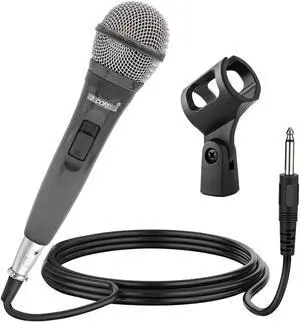 5 CORE Premium Vocal Dynamic Cardioid Handheld Microphone Unidirectional Mic with 16ft Detachable XLR Cable to ¼ inch Audio Jack and On/Off Switch for Karaoke Singing PM 600