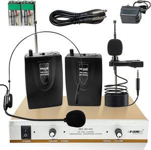 5Core VHF Dual Channel DIGITAL PRO Wireless Microphone System with Receiver WM 301 HC
