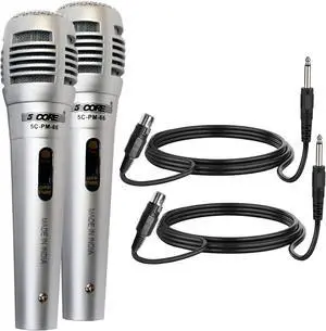 5Core Dynamic Microphone XLR Audio Cardioid Mic Vocal Karaoke Singing PM-66K 1 Pair